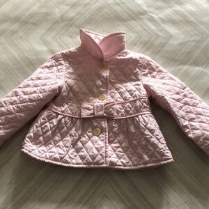 il gufo Pink Quilted Baby Girl Jacket
